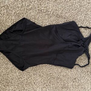 Jozette by Mirella Women's Black Ballet High Neck Braid Strap Ballet Leotard